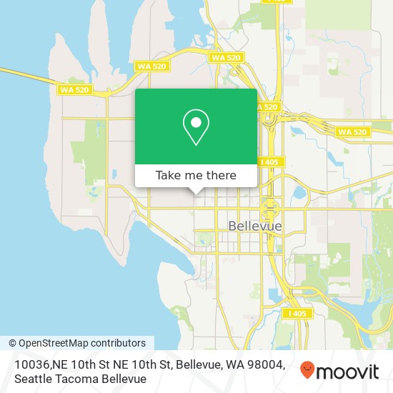 Mapa de 10036,NE 10th St NE 10th St, Bellevue, WA 98004