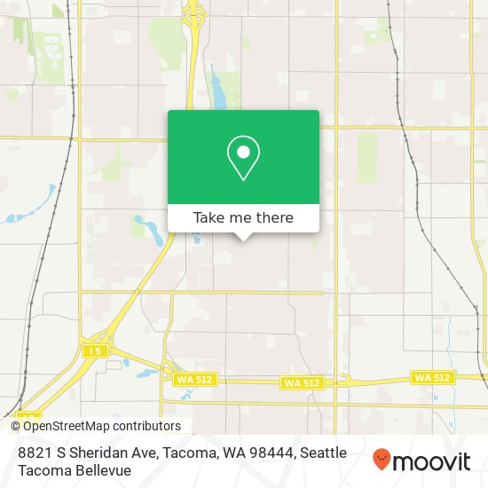 Mapa de 8821 S Sheridan Ave, Tacoma, WA 98444