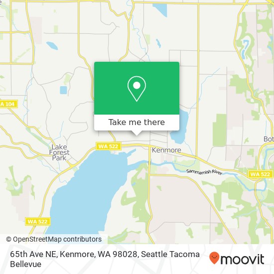 Mapa de 65th Ave NE, Kenmore, WA 98028