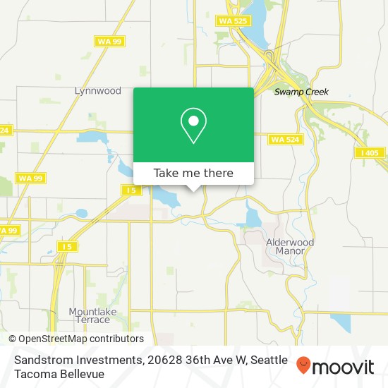 Mapa de Sandstrom Investments, 20628 36th Ave W