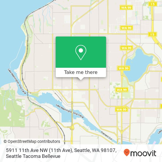 Mapa de 5911 11th Ave NW (11th Ave), Seattle, WA 98107