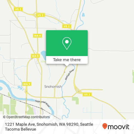 Mapa de 1221 Maple Ave, Snohomish, WA 98290