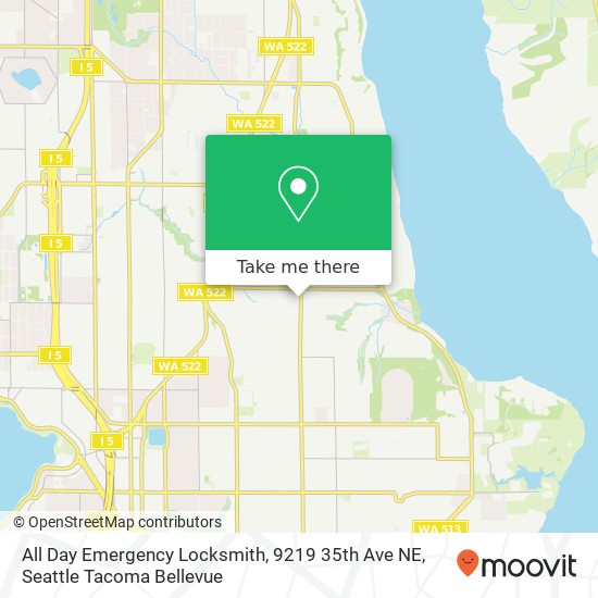 Mapa de All Day Emergency Locksmith, 9219 35th Ave NE