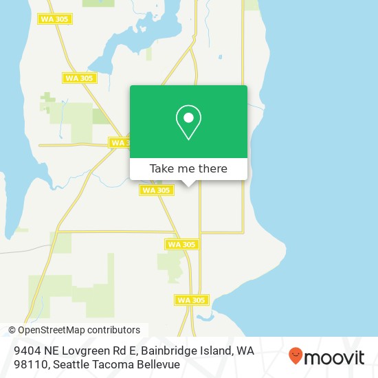 Mapa de 9404 NE Lovgreen Rd E, Bainbridge Island, WA 98110