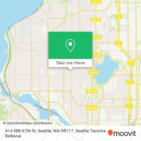 Mapa de 414 NW 67th St, Seattle, WA 98117