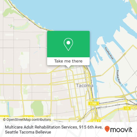 Mapa de Multicare Adult Rehabilitation Services, 915 6th Ave