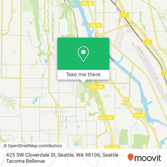 Mapa de 425 SW Cloverdale St, Seattle, WA 98106