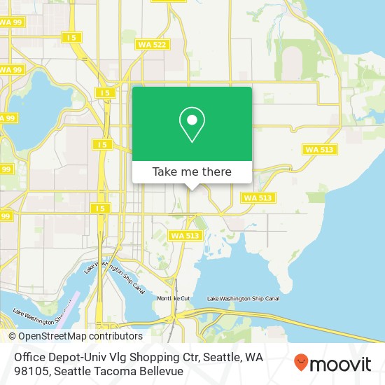 Office Depot-Univ Vlg Shopping Ctr, Seattle, WA 98105 map