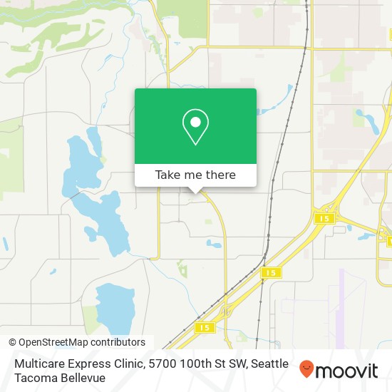 Multicare Express Clinic, 5700 100th St SW map