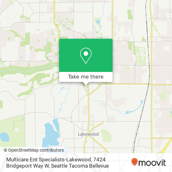 Multicare Ent Specialists-Lakewood, 7424 Bridgeport Way W map