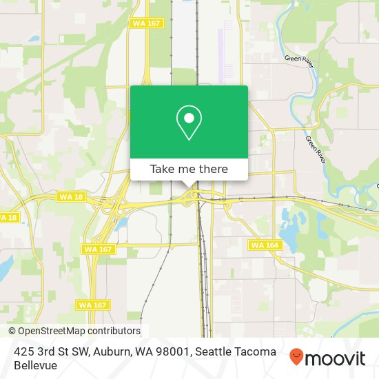 Mapa de 425 3rd St SW, Auburn, WA 98001