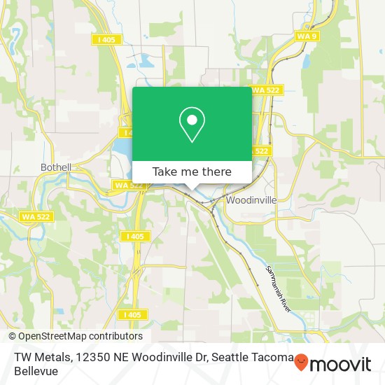 Mapa de TW Metals, 12350 NE Woodinville Dr