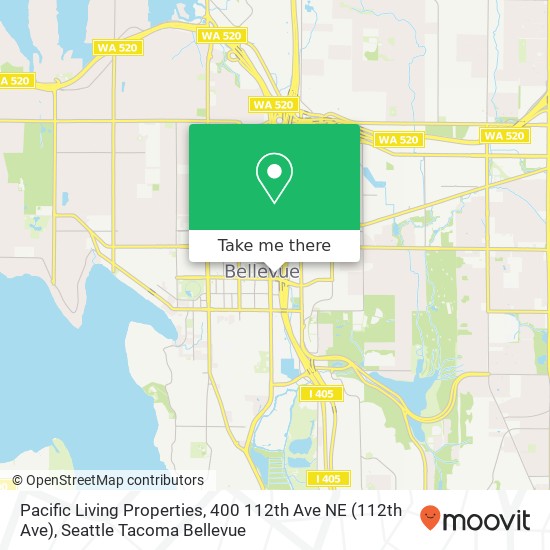 Mapa de Pacific Living Properties, 400 112th Ave NE