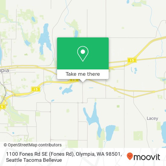 Mapa de 1100 Fones Rd SE (Fones Rd), Olympia, WA 98501