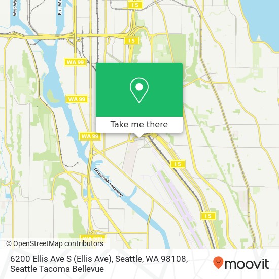 Mapa de 6200 Ellis Ave S (Ellis Ave), Seattle, WA 98108