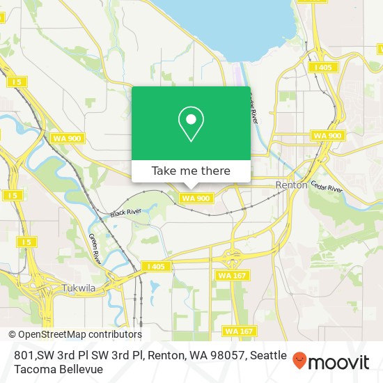 Mapa de 801,SW 3rd Pl SW 3rd Pl, Renton, WA 98057