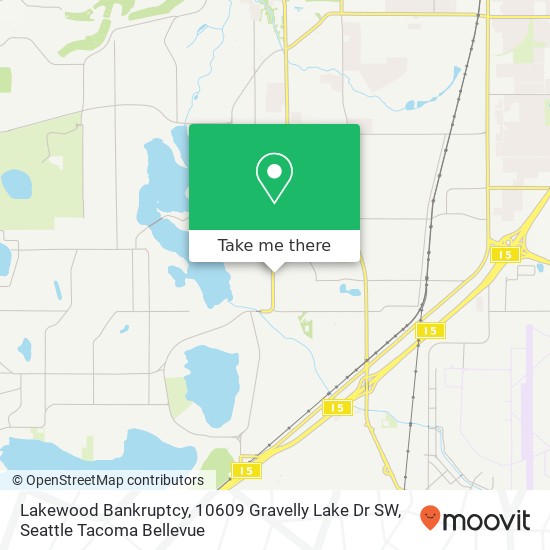 Mapa de Lakewood Bankruptcy, 10609 Gravelly Lake Dr SW