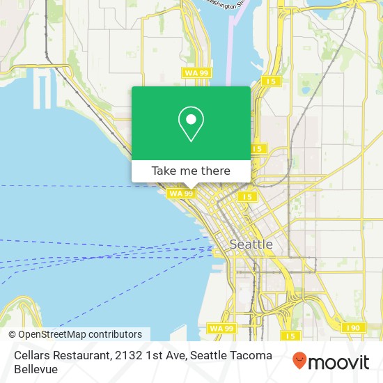 Mapa de Cellars Restaurant, 2132 1st Ave