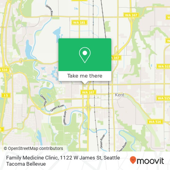 Mapa de Family Medicine Clinic, 1122 W James St