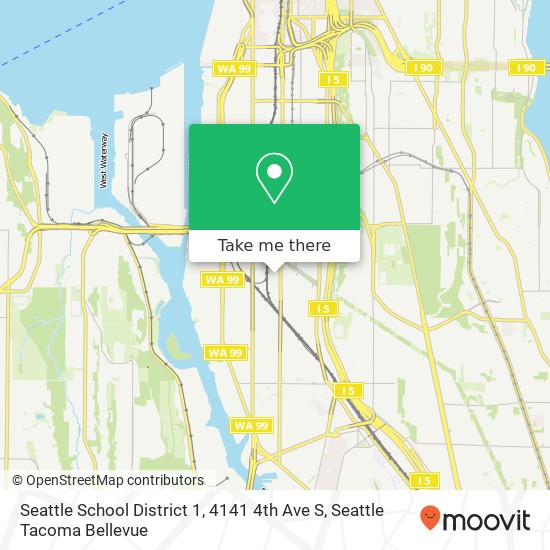 Seattle School District 1, 4141 4th Ave S map