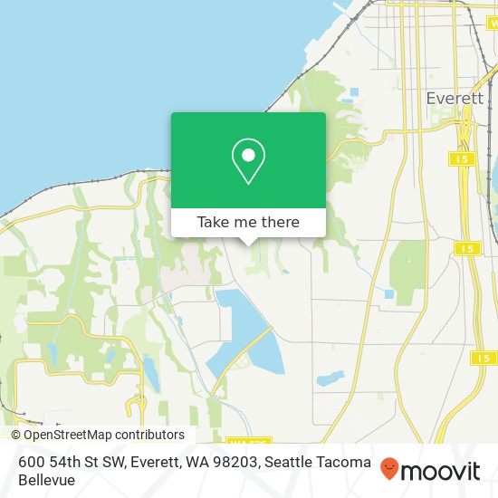 Mapa de 600 54th St SW, Everett, WA 98203