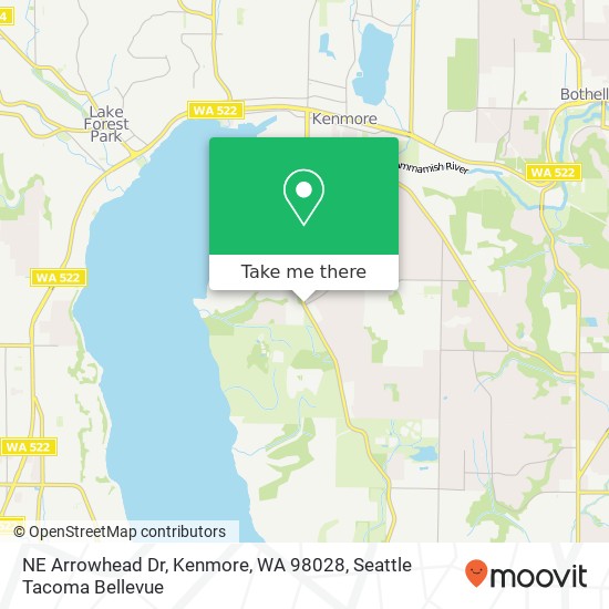 Mapa de NE Arrowhead Dr, Kenmore, WA 98028