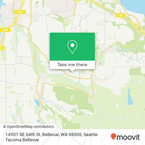 Mapa de 14901 SE 64th St, Bellevue, WA 98006