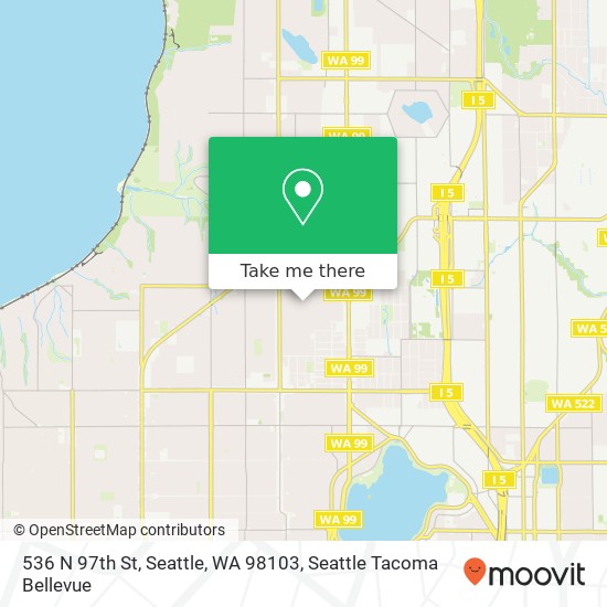 Mapa de 536 N 97th St, Seattle, WA 98103