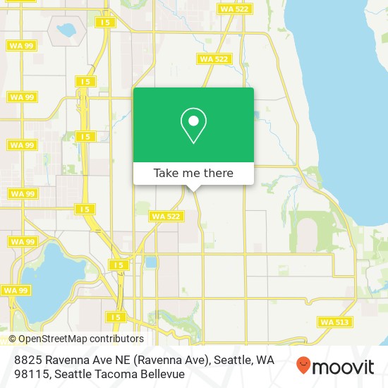 Mapa de 8825 Ravenna Ave NE (Ravenna Ave), Seattle, WA 98115