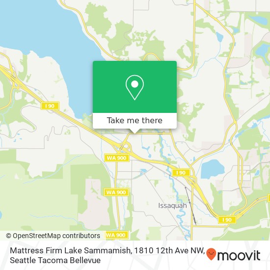 Mattress Firm Lake Sammamish, 1810 12th Ave NW map