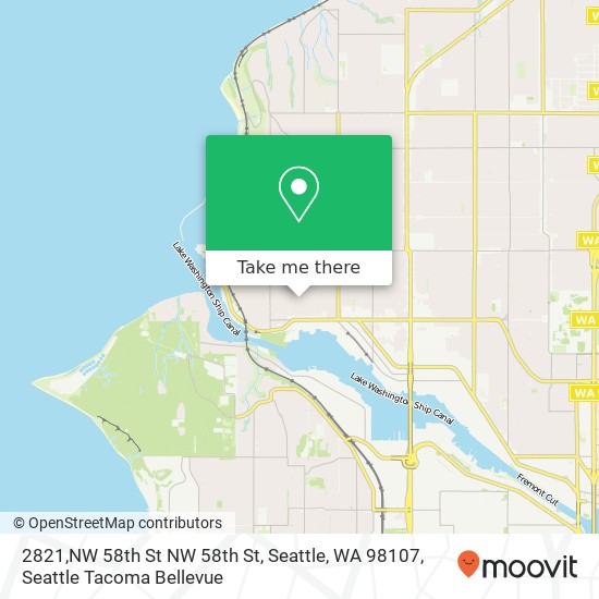 Mapa de 2821,NW 58th St NW 58th St, Seattle, WA 98107