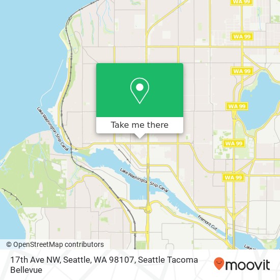 Mapa de 17th Ave NW, Seattle, WA 98107