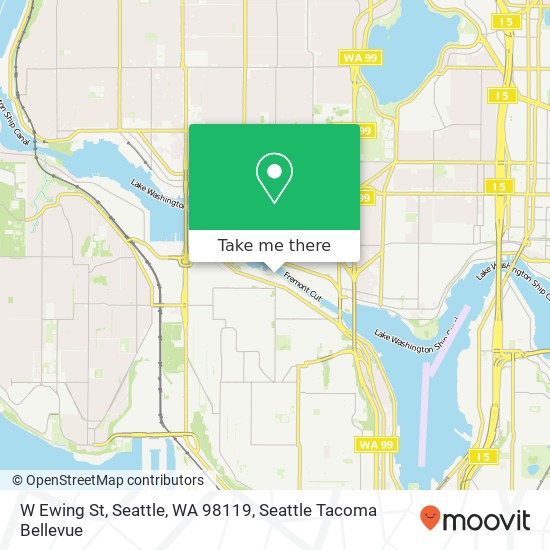 Mapa de W Ewing St, Seattle, WA 98119