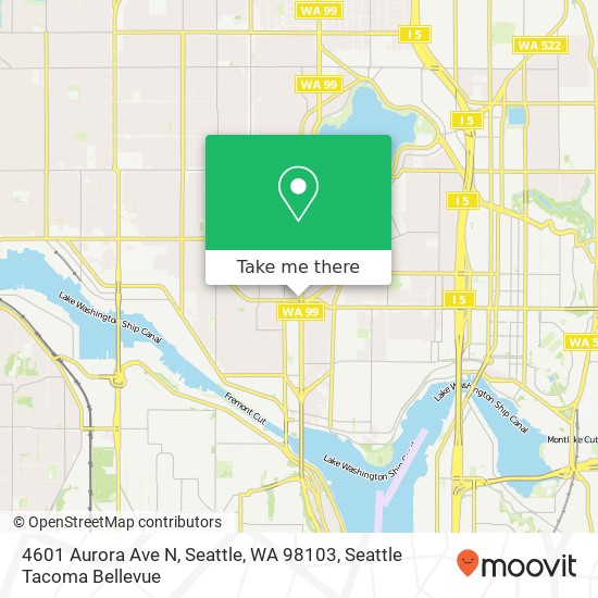 Mapa de 4601 Aurora Ave N, Seattle, WA 98103