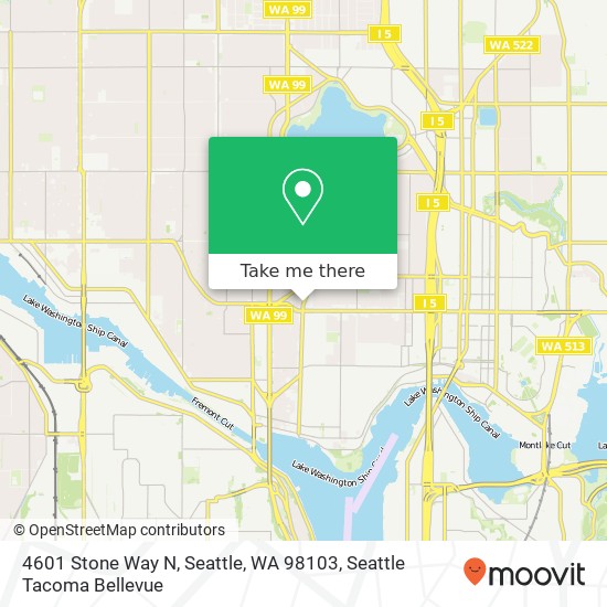 Mapa de 4601 Stone Way N, Seattle, WA 98103