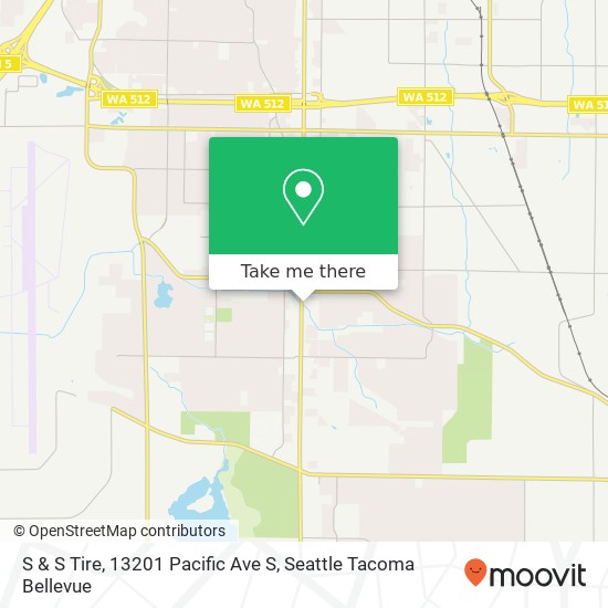 Mapa de S & S Tire, 13201 Pacific Ave S