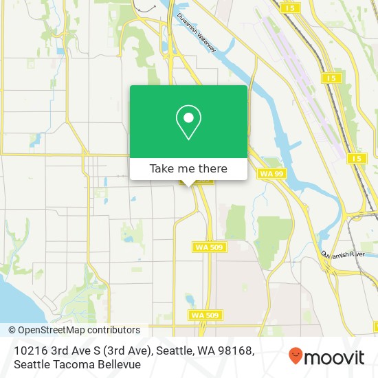Mapa de 10216 3rd Ave S (3rd Ave), Seattle, WA 98168