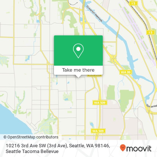Mapa de 10216 3rd Ave SW (3rd Ave), Seattle, WA 98146
