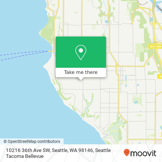 Mapa de 10216 36th Ave SW, Seattle, WA 98146