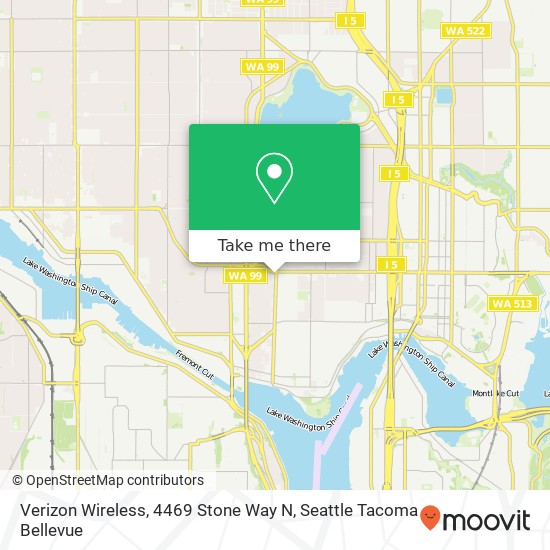 Verizon Wireless, 4469 Stone Way N map
