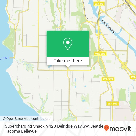 Mapa de Supercharging Snack, 9428 Delridge Way SW