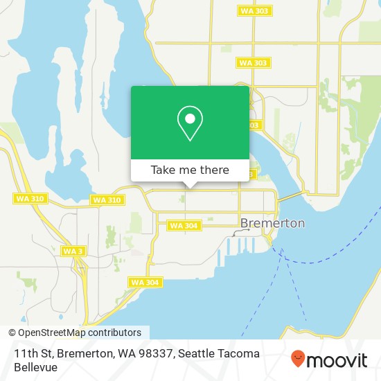 Mapa de 11th St, Bremerton, WA 98337