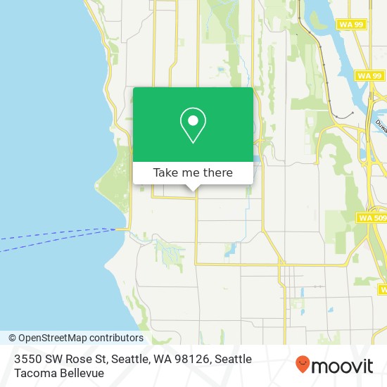 Mapa de 3550 SW Rose St, Seattle, WA 98126
