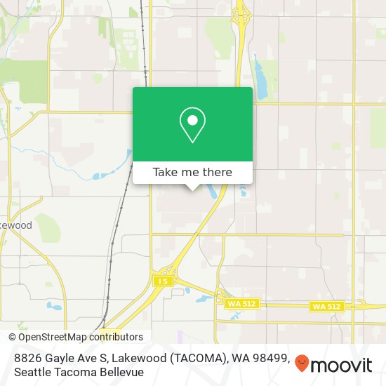Mapa de 8826 Gayle Ave S, Lakewood (TACOMA), WA 98499