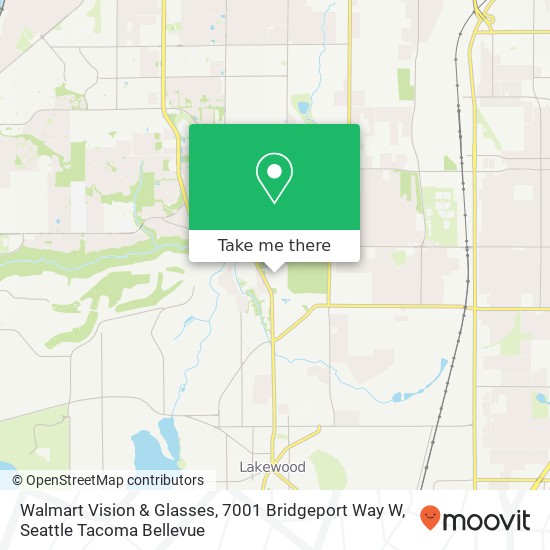 Mapa de Walmart Vision & Glasses, 7001 Bridgeport Way W