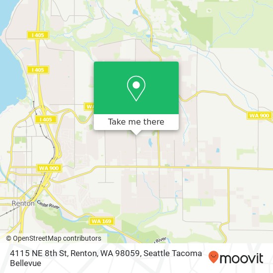 Mapa de 4115 NE 8th St, Renton, WA 98059