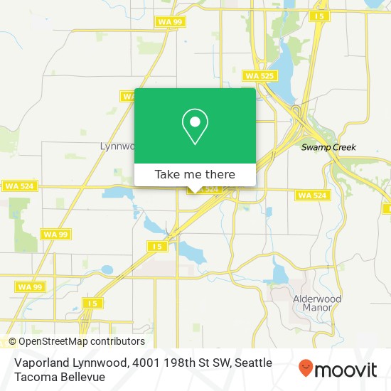 Vaporland Lynnwood, 4001 198th St SW map