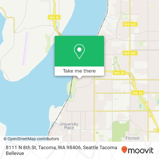 Mapa de 8111 N 8th St, Tacoma, WA 98406