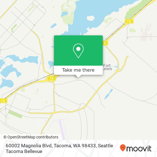 Mapa de 60002 Magnolia Blvd, Tacoma, WA 98433