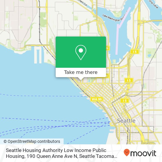 Mapa de Seattle Housing Authority Low Income Public Housing, 190 Queen Anne Ave N